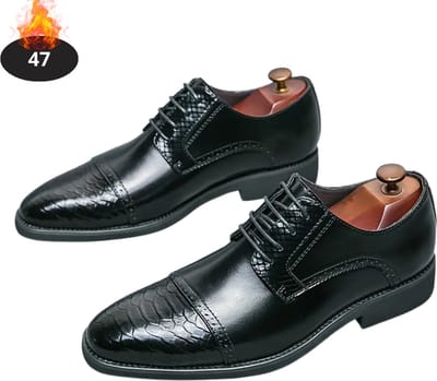 Livano Nette Schoenen Heren - Business Schoenen - Bruiloft - Kantoorschoenen - Met Veters - Zwart - Maat 47