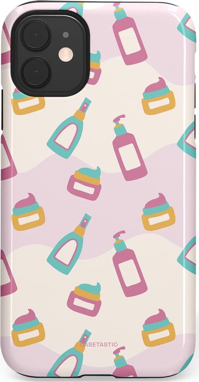 Casetastic Hoesje Geschikt voor Apple iPhone 11 - Stijlvolle Beschermende Duo-layer Case - Bubbels & Borstels - Clean Girl - Makeup