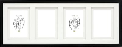 Deknudt Frames multifotolijst - zwart - passe-partout - 4 foto's 10x15