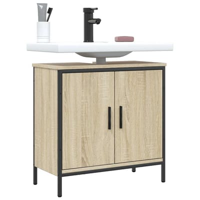 vidaXL - Wastafelkast - 60x30x60 - cm - bewerkt - hout - sonoma - eikenkleurig
