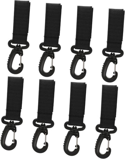 Kinderwagen Haken - Buggy Clips - Spullen Ophangen - 360 Graden Rotatie - 8 Stuks - Zwart