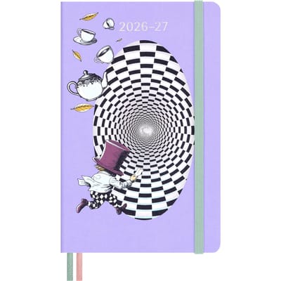 Moleskine 2026 18 Juillet Alice au Pays des Merveilles Chapelier Fou Hebdomadaire Grande Taille x DHAL18WN3Y27 Agenda, Début, Mois, Agenda, (13 cm 21 cm), Couverture rigide,
