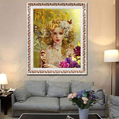 Diamantmozaïek Diamantborduurwerk Sexy Schoonheid Geborduurd Kruissteek Huisdecoratie 20X30CM brown