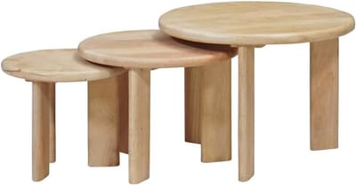 Nesttafel set - Salontafels - Woonkamer decoratie - Ruimtebesparend ontwerp - 3 stuks - Zwart