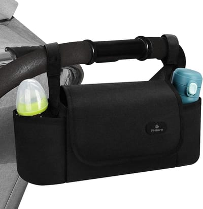 Kinderwagen Organizer met Grote Opbergruimte en Bekerhouders - Draagbare Kinderwagen Tas