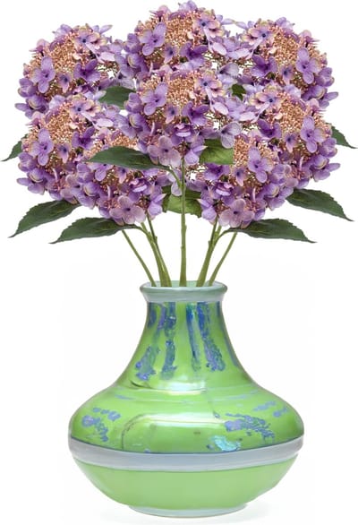 Emerald Kunstbloem hortensia tak - 8x - 50 cm - paars - kunst zijdebloem - Hydrangea - decoratie bloem