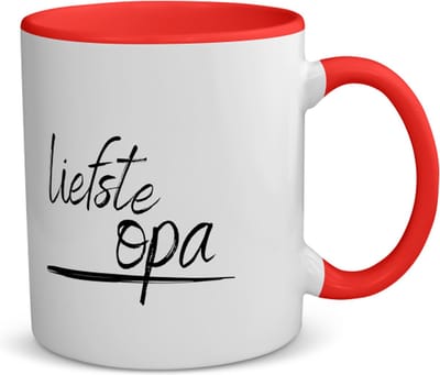 Akyol - liefste opa koffiemok - theemok - rood - Opa - de liefste opa - verjaardagscadeau - verjaardag - cadeau - cadeautje voor opa - opa artikelen - kado - geschenk - gift - 350 ML inhoud