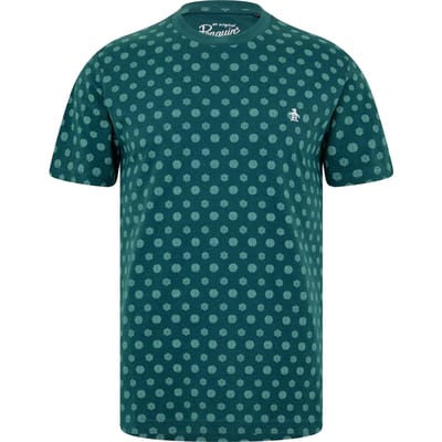 Original Penguin Heren Geometrische Ronde Hals T-Shirt (June Bug)