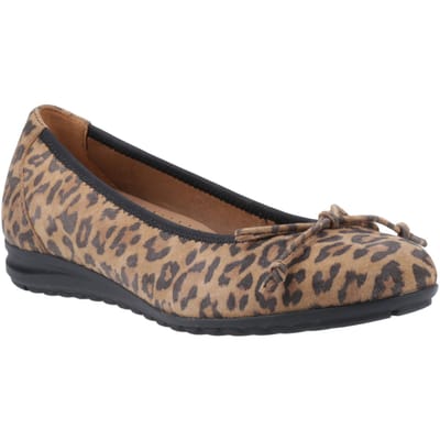 Hush Puppies Lucille Dames Leren Luipaard Flats