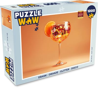 Puzzel Drank - Oranje - Glitter - Disco - Legpuzzel - Puzzel 1000 stukjes volwassenen
