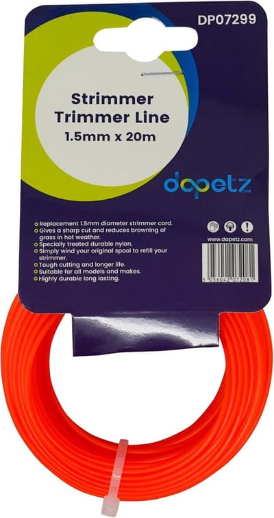 Strimmer Lijn Koord - Grastrimmer Draad - Gazon Onderhoud - Duurzaam Nylon Materiaal - 1.5mm x 20mtr - Oranje