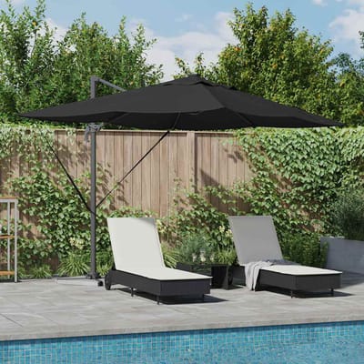 vidaXL - Parasol - 352 - x - 251 - x - 265 - cm - Polyester - en - Aluminium - Zwart