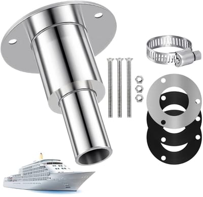 Dailygoods- Uitlaatpijp Roestvrij Staal 316 - Dubbellaags - Hittebestendig - Scheepsuitlaat - Accessoires - Eenvoudige Montage - Rompdoorgang