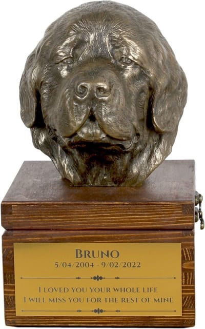 Newfoundland urn hond voor hondenas met beeldje - gepersonaliseerde urn