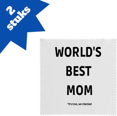 Akyol - world's best mom it's true we checked brillendoekjes - Mama - werelds beste moeder - moeder cadeautjes - moederdag - verjaardag - geschenk - kado - 17,8 bij 17,8 cm - 2 stuks