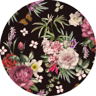 Vinyl | Vinyl vloerkleed rond | Flower Power - Stijlvol & Duurzaam | 95 cm Rond