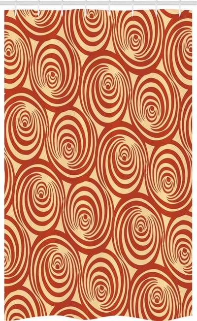 ABAKUHAUS Retro Douchegordijn – Cirkelmotief, 120x180 cm, Stof, 12 Haken