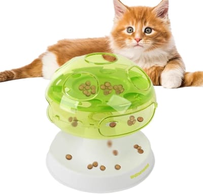 Katten Snoepdispenser - Interactief voer - Mentale stimulatie - Paddenstoelvorm - 24x24x23 cm - Niet gespecificeerd