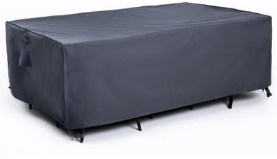 Famanu – Afdekhoes voor tuintafel - waterdichte en sneeuwbestendige beschermhoes voor tuinmeubelen - rechthoekige tafelhoes voor buiten - uv-bestendig en weerbestendig - grijs - 170 x 112 x 70 cm