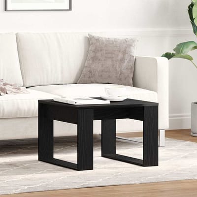 vidaXL - Salontafel - Zwart - Eiken - 50 - x - 50 - x - 35 - cm - Bewerkt - hout
