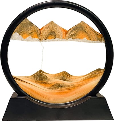 Decoratie met Bewegende Zandkunst - Dynamische Zandloper Zandschilderij - Zen Ontspanningskunst - Hypnotiserend Zandpatroon - Kunstzinnige Zanddecoratie - Stressverlichtende Zandloper - Moderne Interieurdecoratie - Geschenkidee voor Ontspanning
