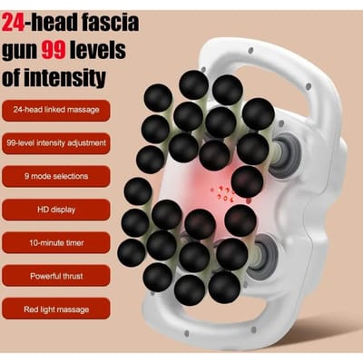 Pistolet à Fascias Chaud 16 Têtes Masseur Musculaire Professionnel pour Corps Jambe Dos Épaule Taille Thérapie par Vibration Haute Fréquence