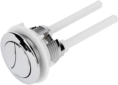 Toilet Spoelknop - Reservoir Knop - Dubbel Spoelen - Universele Pasvorm - 114 mm Lengte - Zilverkleurig