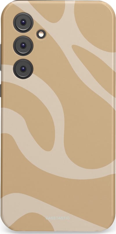 Casetastic hoesje geschikt voor Samsung Galaxy A35 - Dubbellaagse bescherming - Aesthetic Beige Wave Clean Girl - Fashion Case - Beige