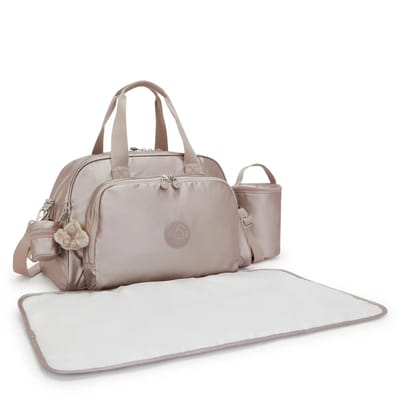 kipling luiertas Basic Plus Camama Babybag Tiny Metal Glow Taupe