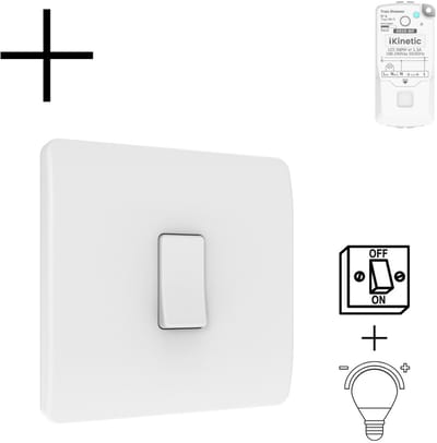 Draadloze Wandschakelaar | 1 knop | Wifi | App bediening | Schroeven of tape | Aan Uit met dimmer | Tuya Smart Life | Wit