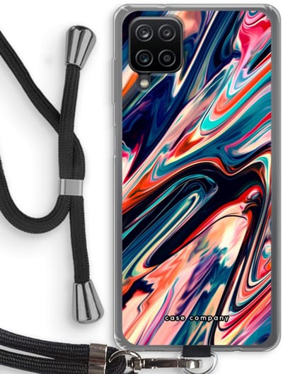 Case Company® - Hoesje met koord geschikt voor Samsung Galaxy A12 hoesje met Koord - Quantum Being - Telefoonhoesje met Zwart Koord - Bescherming aan alle Kanten en Over de Schermrand