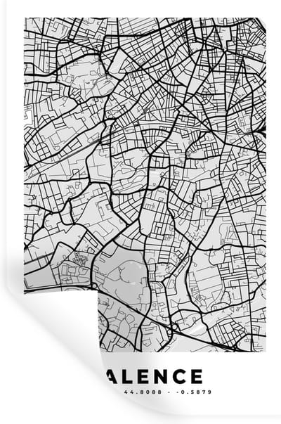 Muurstickers - Sticker Folie - Talence - Plattegrond - Frankrijk - Kaart - Stadskaart - 20x30 cm - Plakfolie - Muurstickers Kinderkamer - Zelfklevend Behang - Zelfklevend behangpapier - Stickerfolie