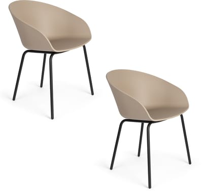 Zuiver Void Eetkamerstoelen Beige/ Bruin - Set van 2