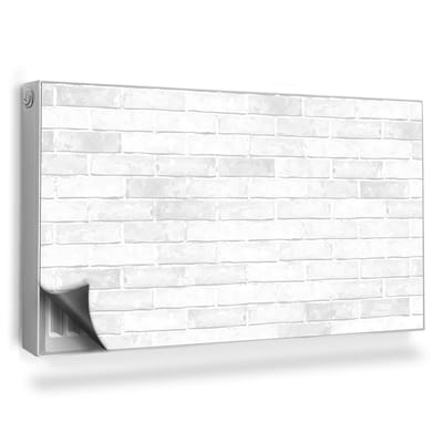 Wallfluent Magnetische Radiatorfolie - Radiator Folie Magnetisch - 110x60 cm - Witte Bakstenen Muur - Magnetische Radiator Folie 1Mm Dik - Wit Stenen Magnetische Radiatorfolie Bescherming