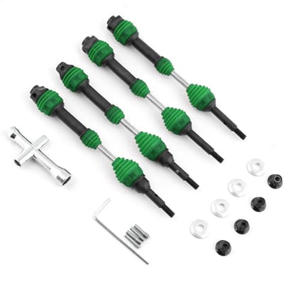 4 Stuks Achteraandrijfas Stalen Aandrijfas CVD Vervanging voor Trax Slash Rustler Hoss Stampede VXL 4X4 1/10 Afstandsbedieningsauto groen