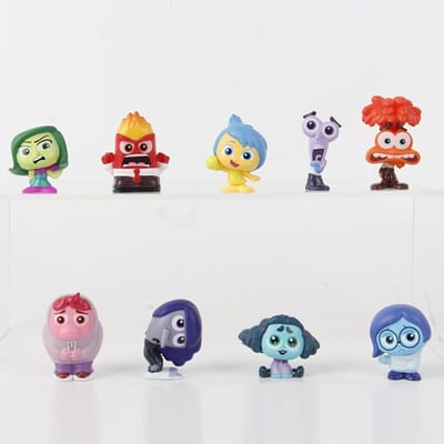 9-delige Set Mini Inside Out 2 Actiefiguur Speelgoed Cartoon Film Blij Angst Boosheid Verdriet Afkeer Angst Model Poppen Figuurtjes Kinderen Cadeau zwart