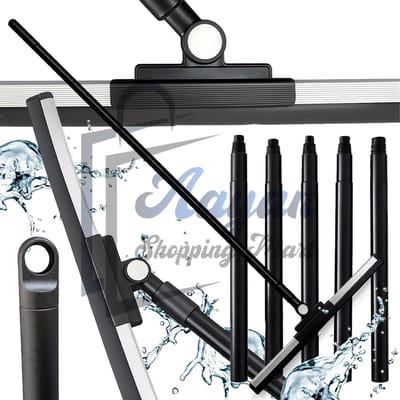 Vloertrekker Waterwisser Zwart – 2in1 Raamtrekker Vloerwisser – 51cm met Steel 133cm – trekker douche – vloertrekker badkamer – raamtrekker – dweil – watertrekker – 86644