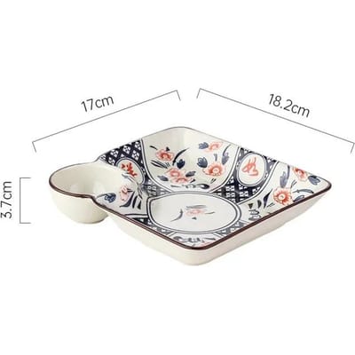 Boheems Keramisch Dumplingbord Huishoudelijk Onderglazuur Kleur Snackschotel met Schotel Fruit Dessert Schaal Friet Dienblad