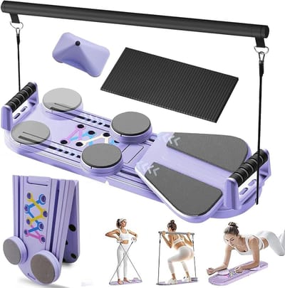 Pilatesbord - Buiktrainer trainer - Thuistrainingen - Multifunctioneel - 350 lbs capaciteit - Paars