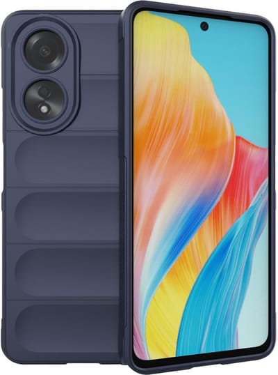Coverup Hoesje - Geschikt voor OPPO A58 Hoesje - Coverup Hands-On Rugged Back Cover - Donkerblauw