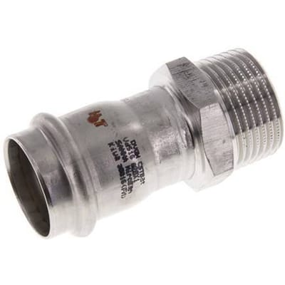 Perskoppeling - 28mm Persmof & R 1'' Buiseinde - RVS