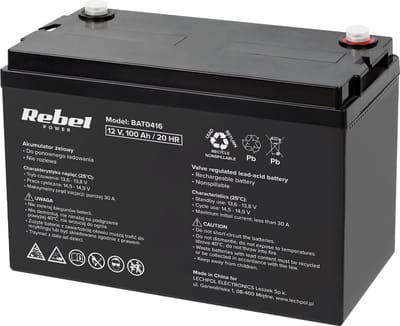 Rebel Power Serie - Gelbatterij - 12V - 100Ah - Onderhoudsvrij