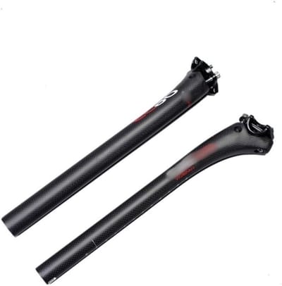 Fiets Zadelpen - Zadelbuis Onderdeel - Comfortabel Fietsen - Antislip Schokdempend - 272-400MM - UD Zwart