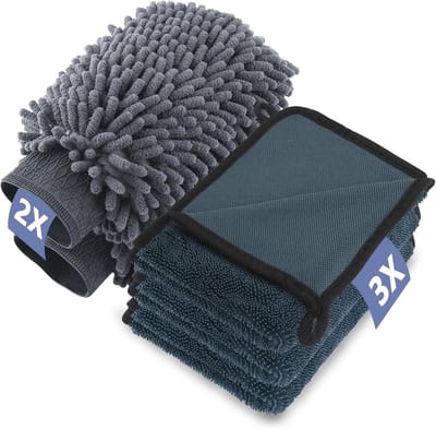 Autoverzorgingsset met Microvezeldoeken en Washandschoenen voor Voertuigen