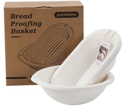 Set van 2 Zuurdesem Bewijsmanden 10" Rond en 11" Ovaal voor Perfect Brood Bakken