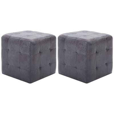 vidaXL - Nachtkastjes - 2 - st - 30x30x30 - cm - kunstsuède - grijs