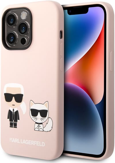 Karl Lagerfeld KLHMP14LSSKCI iPhone 14 Pro 6.1 "hardcase light pink / light pink Silicone Karl & Choupette Magsafe