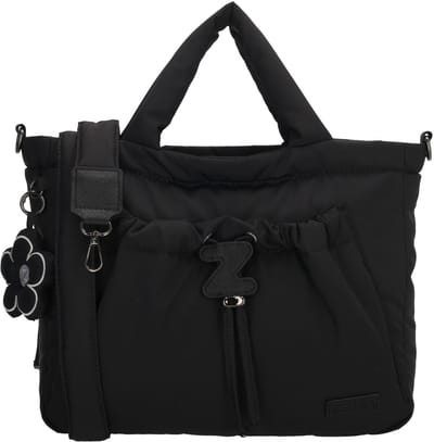 Zebra Trends Juna Shopper - Schoudertas - Puffy - Bag Charm - Dames - Tote Bag - Dames Tas - Zwart