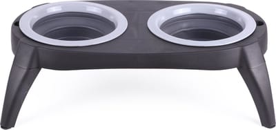 Benson Dubbele voerbak - opvouwbaar en verhoogd - 40 x 22 x 12.5 cm - vaatwasmachinebestendig