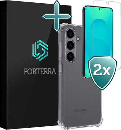 Hoesje Met Screenprotector - 2 stuks - Geschikt voor Samsung Galaxy S25 - Sterk & Shockproof - Back Cover - Siliconen Case - Telefoon Hoes - Shock Proof - Transparant